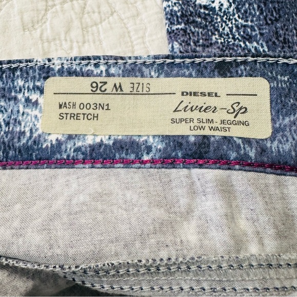 Diesel Women’s Livier -Sp Super Slim Jegging Low Waist Sz.26 Edgy Rock Sleek - Picture 9 of 12